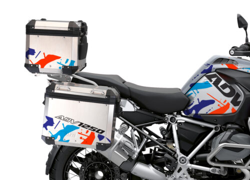 BSTI 3505 BMW R1250GS Adventure Top Box Safari Royal Blue Light Blue Fluo Red Stickers Kit 02