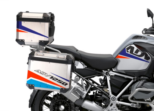 BSTI 3529 BMW R1250GS Adventure Top Box Vivo Royal Blue Light Blue Fluo Red Stickers Kit 02