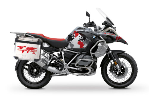 BSTI 3534 BMW R1250GS Adventure Panniers The Globe Red Stickers Kit 01