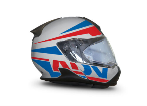 HEL 3429 BMW System 7 Silver Metallic Vivo Series Red Blue Stickers Kit 02