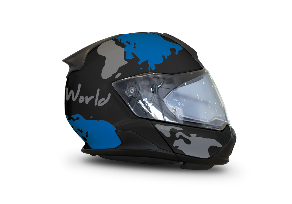 HEL 3438 BMW System 7 Black The Globe Series Blue Grey Stickers Kit 02