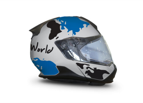 HEL 3442 BMW System 7 Silver Metallic The Globe Series Blue Black Stickers Kit 02