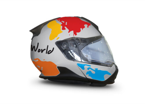 HEL 3444 BMW System 7 Silver Metallic The Globe Series Multicolour Stickers Kit 02