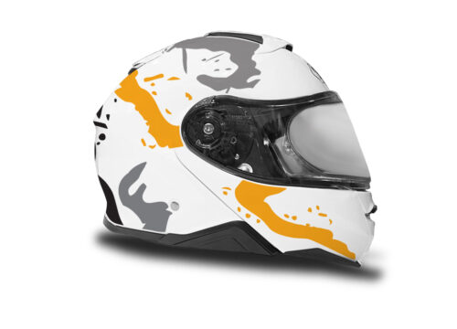 HEL 3645 Shoei Neotec II White Safari Series Yellow Grey Stickers Kit Right