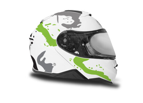 HEL 3646 Shoei Neotec II White Safari Series Toxic Green Grey Stickers Kit Right