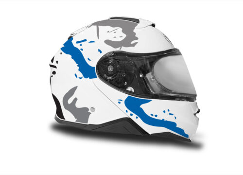 HEL 3648 Shoei Neotec II White Safari Series Blue Grey Stickers Kit Right