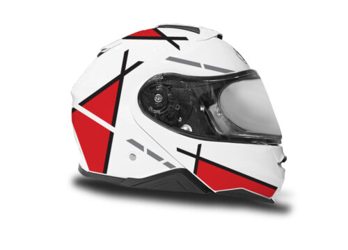 HEL 3654 Shoei Neotec II White Vector Series Red Stickers Kit Right