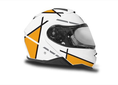HEL 3656 Shoei Neotec II White Vector Series Yellow Stickers Kit Right