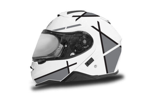 HEL 3657 Shoei Neotec II White Vector Series Grey Stickers Kit Left