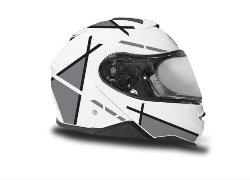 HEL 3657 Shoei Neotec II White Vector Series Grey Stickers Kit Right