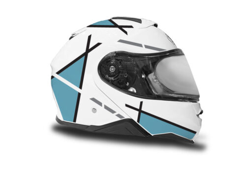 HEL 3658 Shoei Neotec II White Vector Series Light Blue Stickers Kit Right