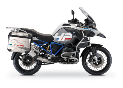 BKIT 3669 BMW R1200GS LC Adventure Alpine White HP Edition Side Tank Fender Stickers with Full Frame Panniers Blue 01