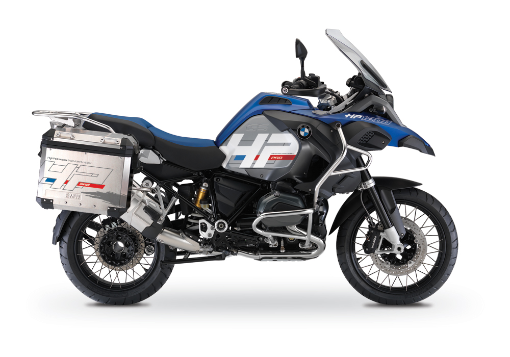 BKIT 3673 BMW R1200GS LC Adventure Racing Blue HP Edition Side Tank Fender Stickers with Panniers 01