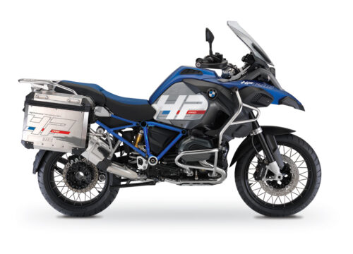 BKIT 3675 BMW R1200GS LC Adventure Racing Blue HP Edition Side Tank Fender Stickers with Full Frame Panniers Blue 01