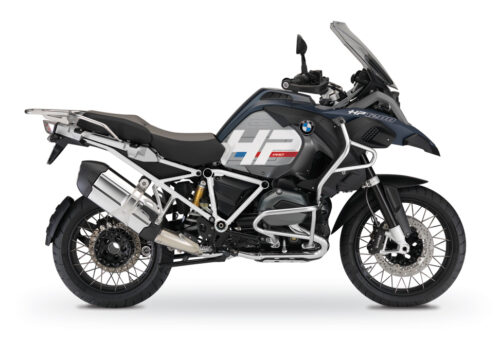 BKIT 3678 BMW R1200GS LC Adventure Ocean Blue HP Edition Side Tank Fender Stickers with Full Frame White 01