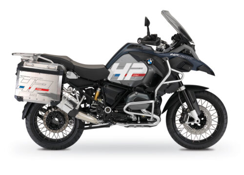 BKIT 3679 BMW R1200GS LC Adventure Ocean Blue HP Edition Side Tank Fender Stickers with Panniers 01