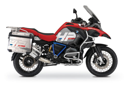 BKIT 3686 BMW R1200GS LC Adventure Racing Red HP Edition Side Tank Fender Stickers with Pyramid Frame Panniers Blue 01