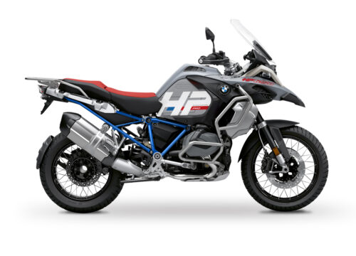 BKIT 3690 BMW R1250GS Adventure Ice Grey HP Edition Side Tank Fender Stickers with Full Frame Blue 01