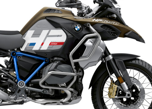BKIT 3698 BMW R1250GS Adventure Style Exclusive HP Edition Side Tank Fender Stickers with Pyramid Frame Panniers Blue 02