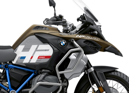 BKIT 3699 BMW R1250GS Adventure Style Exclusive HP Edition Side Tank Fender Stickers with Full Frame Panniers Blue 02