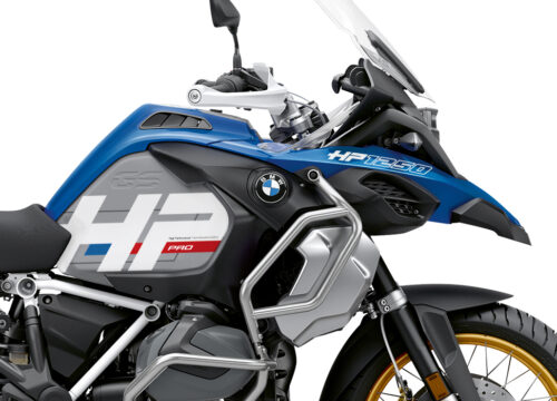 BKIT 3703 BMW R1250GS Adventure Style HP Silver Tank HP Edition Side Tank Fender Stickers with Subrame Panniers Blue 02