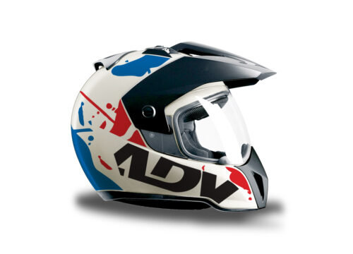 HEL 3705 BMW Enduro 2010 Helmet White Safari Red Blue Stickers Kit Right