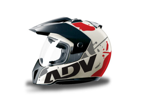 HEL 3706 BMW Enduro 2010 Helmet White Safari Red Grey Stickers Kit Left