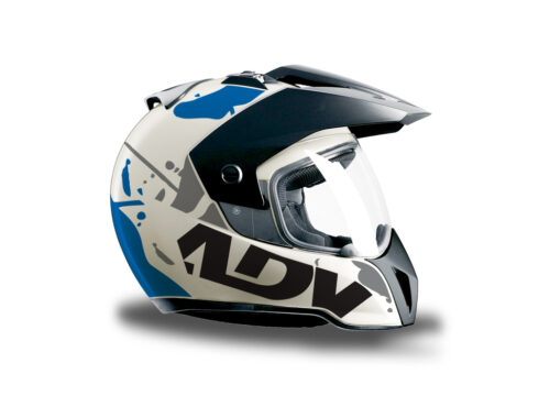 HEL 3707 BMW Enduro 2010 Helmet White Safari Blue Grey Stickers Kit Right