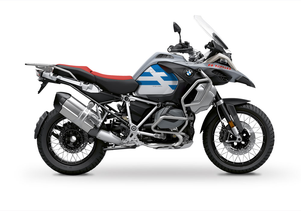 BKIT 3760 BMW R1250GS Adventure Ice Grey Spirit Lines V2 Blue Stickers Kit Cobalt Blue 01