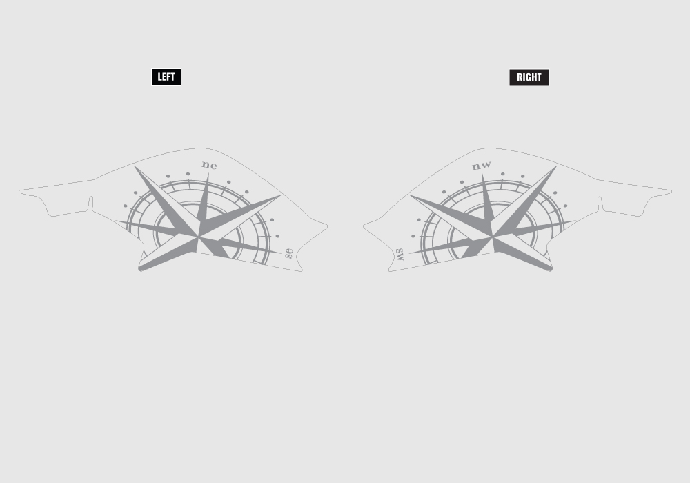 BKIT 3772 BMW R1250GS Style HP Compass V1 Grey Side Tank Stickers Kit 03