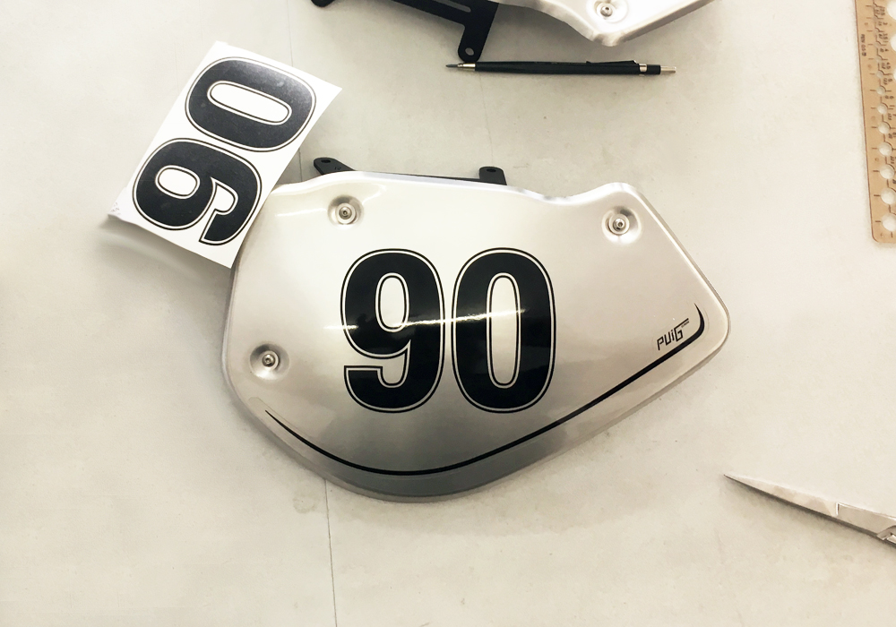 BPRF 3726 Puig BMW RnineT Alluminium Side Covers 90 Number Sticker Kit 05