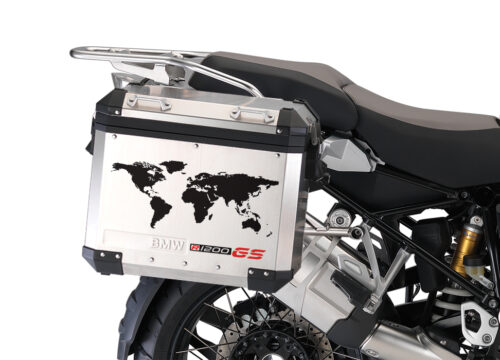 BSTI 1008 BMW GS Alluminium Panniers The World R1200GS Stickers Red 02
