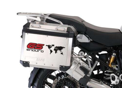 BSTI 1015 BMW GS Alluminium Panniers The World GS Enduro Stickers Red 02