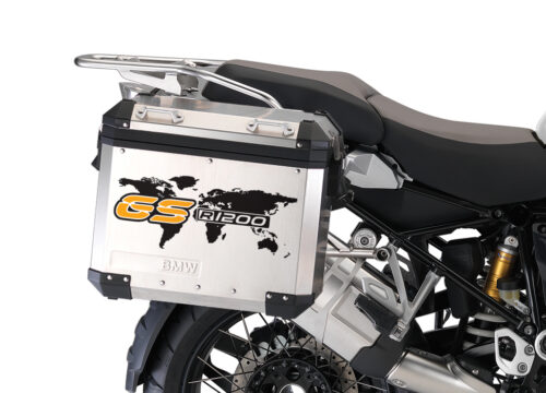 BSTI 1089 BMW GS Alluminium Panniers The World GS R1200 Stickers Saffron Yellow 02
