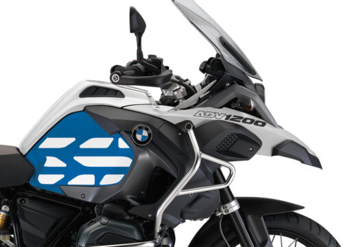 BSTI 3766 BMW R1200GS LC Adventure Alpine White Side Tank Wrap with GS Lines Stickers Cobalt Blue 02