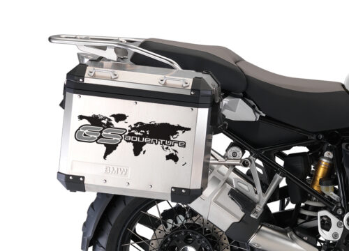 BSTI 3778 BMW GS Alluminium Panniers The World GS Adventure Stickers Silver 02