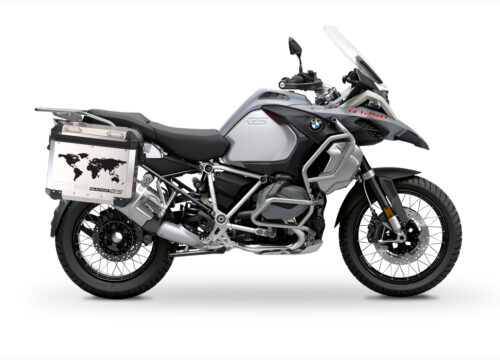 BSTI 3780 BMW GS Alluminium Panniers The World R1250GS Stickers Silver 01