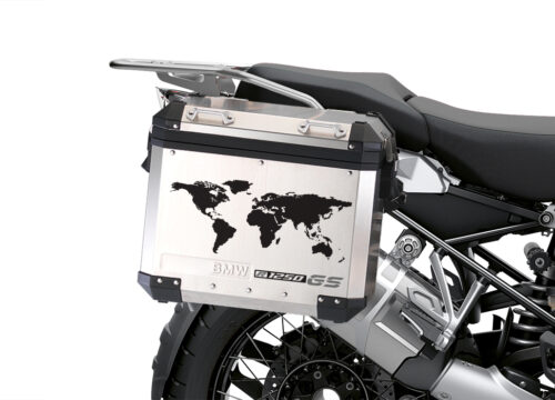 BSTI 3780 BMW GS Alluminium Panniers The World R1250GS Stickers Silver 02
