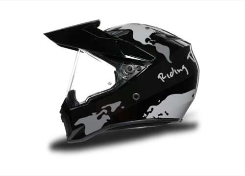 HEL 3746 AGV AX 9 Helmet Black The Globe Silver Variations Stickers Kit Left