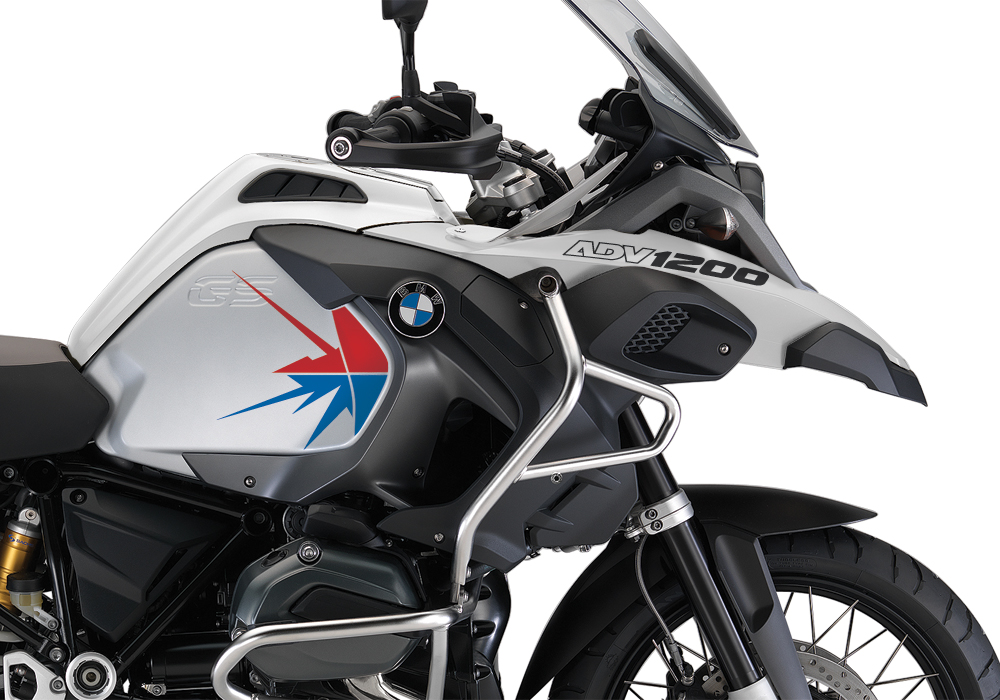 BKIT 3790 BMW R1200GS Adventure Alpine White Spike V2 Red Blue Stickers Kit 02