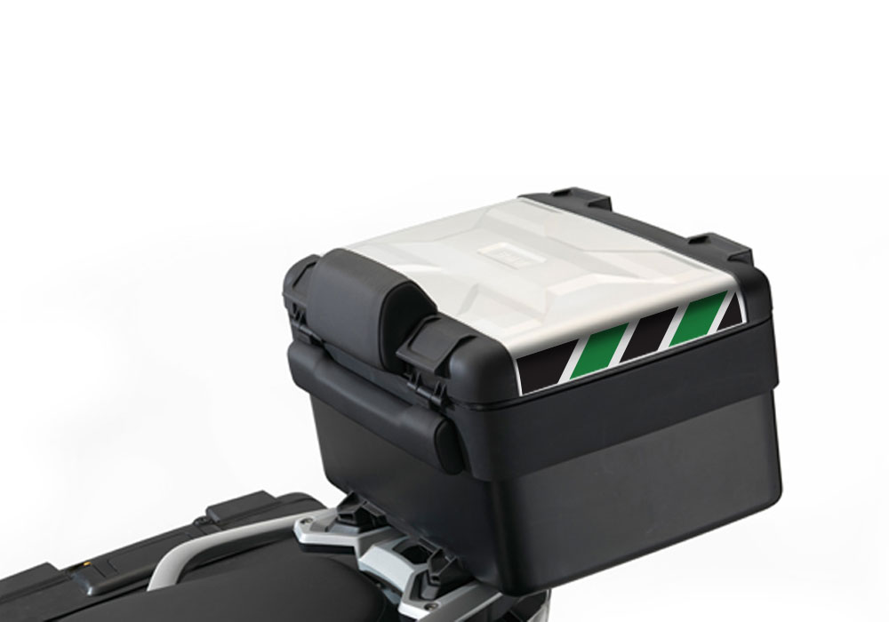 BSTI 3883 BMW Vario Top Box Black Green Reflective Stripes