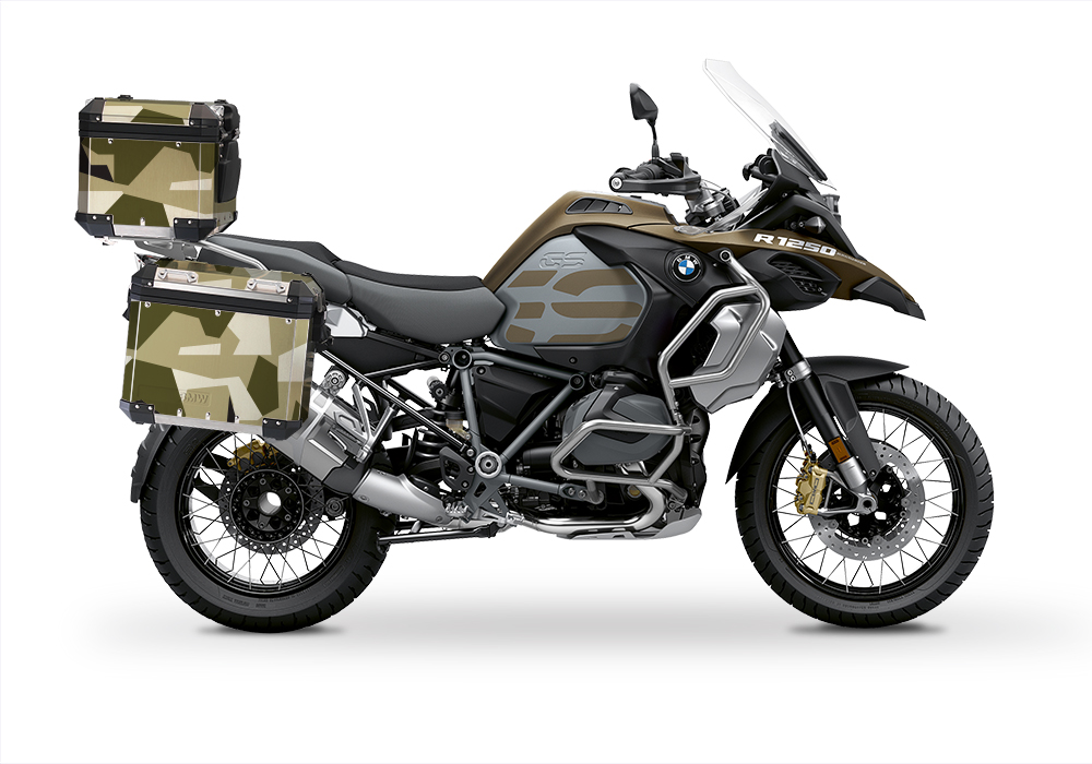 BSTI 3933 BMW R1250GS Adventure Top Box M90 Camo Military Full Wrap Stickers Kit 02