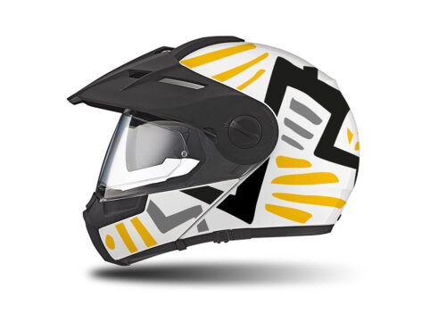 HEL 3940 Schuberth E1 Helmet White Massai Yellow Black Grey