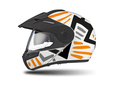 HEL 3941 Schuberth E1 Helmet White Massai Orange Black Grey