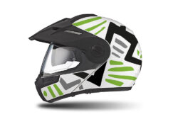 HEL 3942 Schuberth E1 Helmet White Massai Toxic Green Black Grey