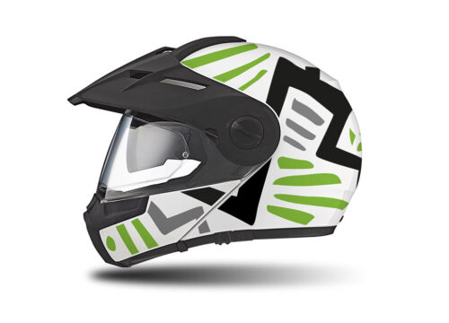 HEL 3942 Schuberth E1 Helmet White Massai Toxic Green Black Grey