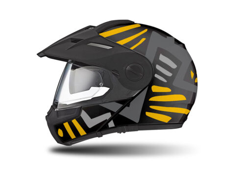 HEL 3946 Schuberth E1 Helmet Black Massai Yellow Grey Silver