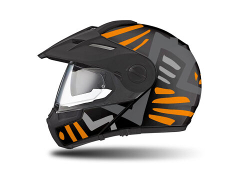 HEL 3947 Schuberth E1 Helmet Black Massai Orange Grey Silver
