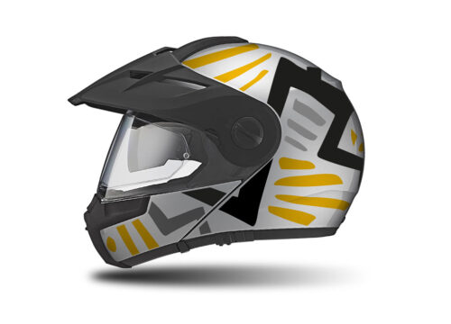 HEL 3954 Schuberth E1 Helmet Silver Massai Yellow Grey Black
