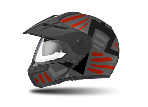 HEL 3959 Schuberth E1 Helmet Anthracite Massai Red Silver Black